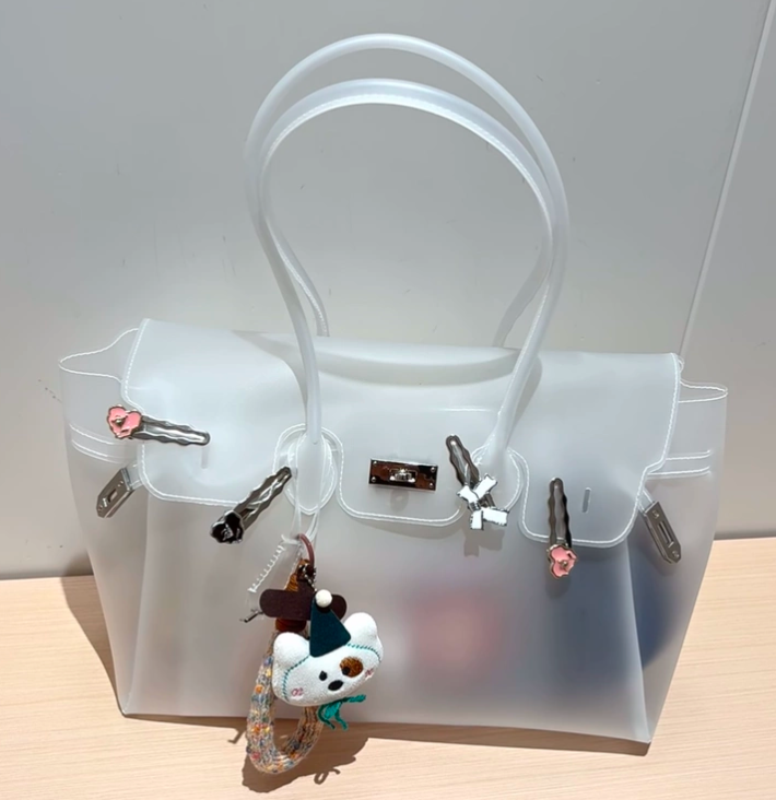 Jelly Firkin White Tote Bag – TPU Transparent Finish