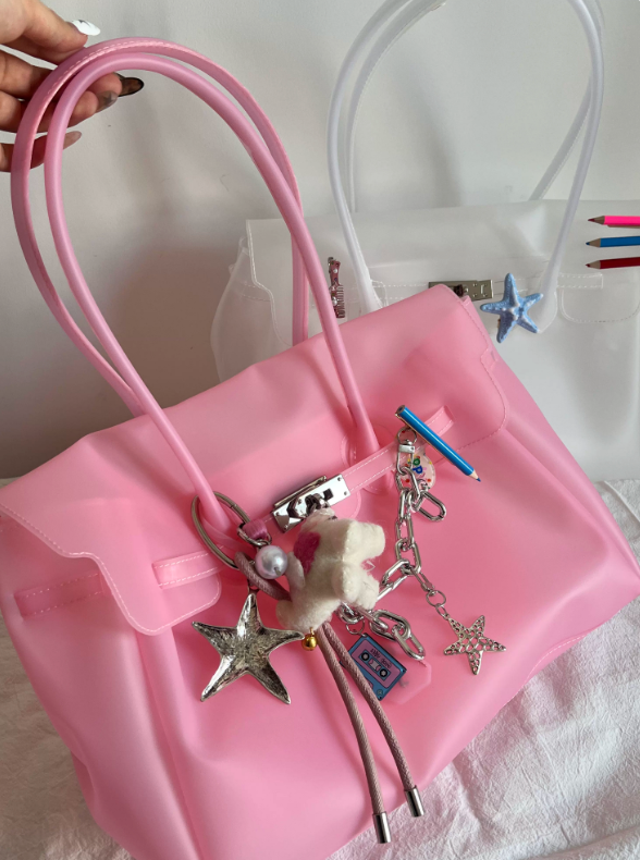 Jelly Firkin Pink Tote Bag – TPU Transparent Finish