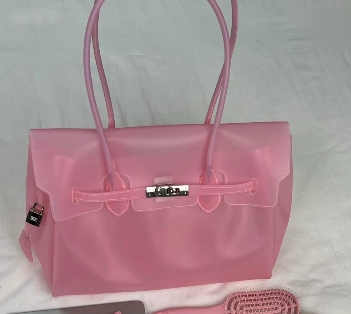 Jelly Firkin Pink Tote Bag – TPU Transparent Finish