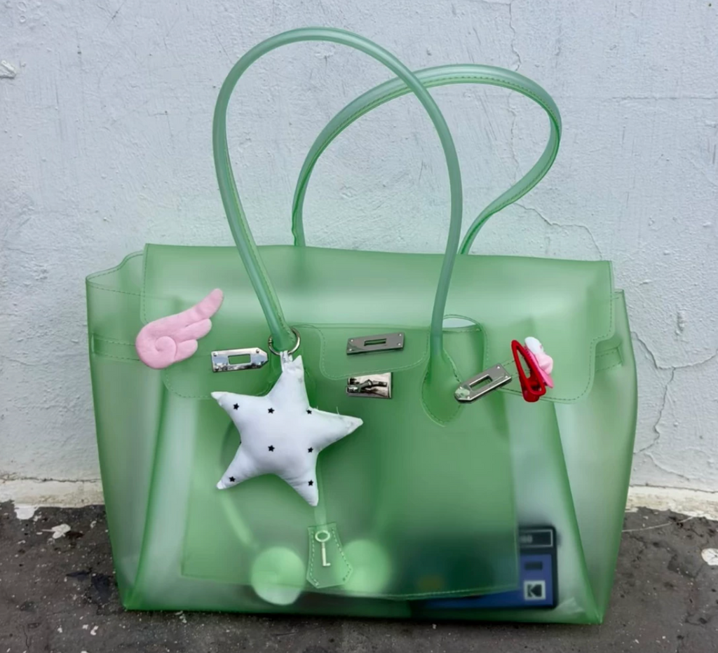 Jelly Firkin Green Tote Bag – TPU Transparent Finish