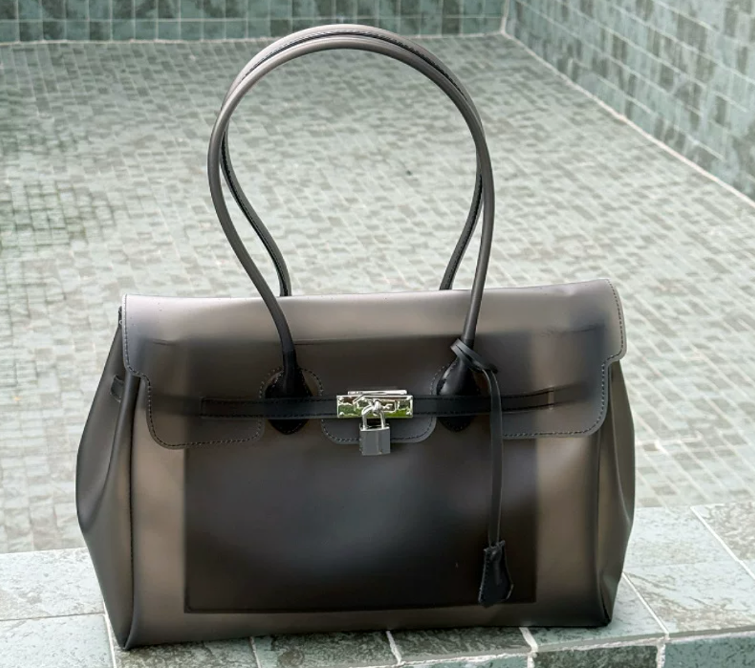 Jelly Firkin Black Tote Bag – TPU Transparent Finish