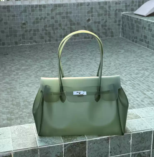 Jelly Firkin Dark Green Tote Bag – TPU Transparent Finish