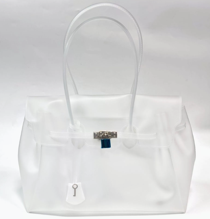 Jelly Firkin Black Tote Bag – TPU Transparent Finish