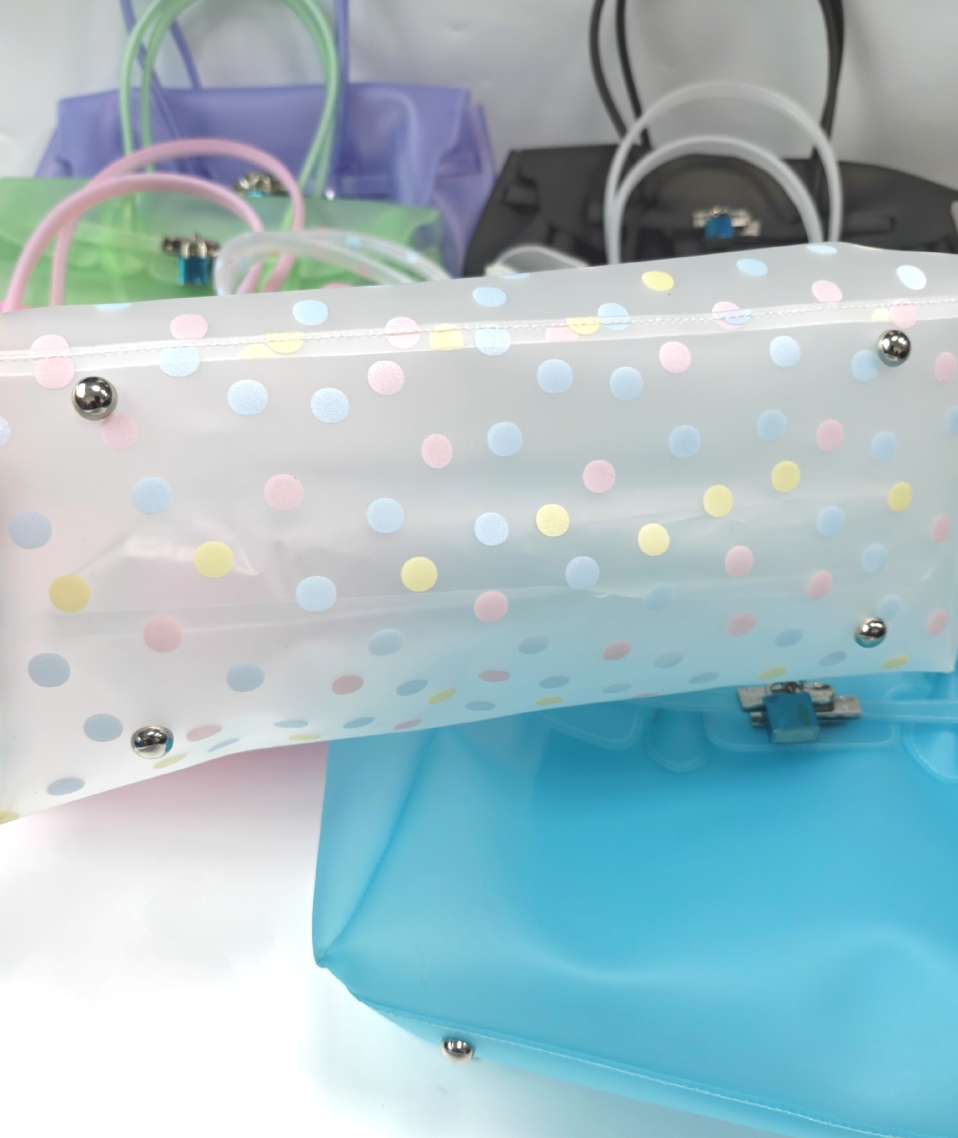 Jelly Firkin White Polka Dot Tote Bag – TPU Transparent Finish