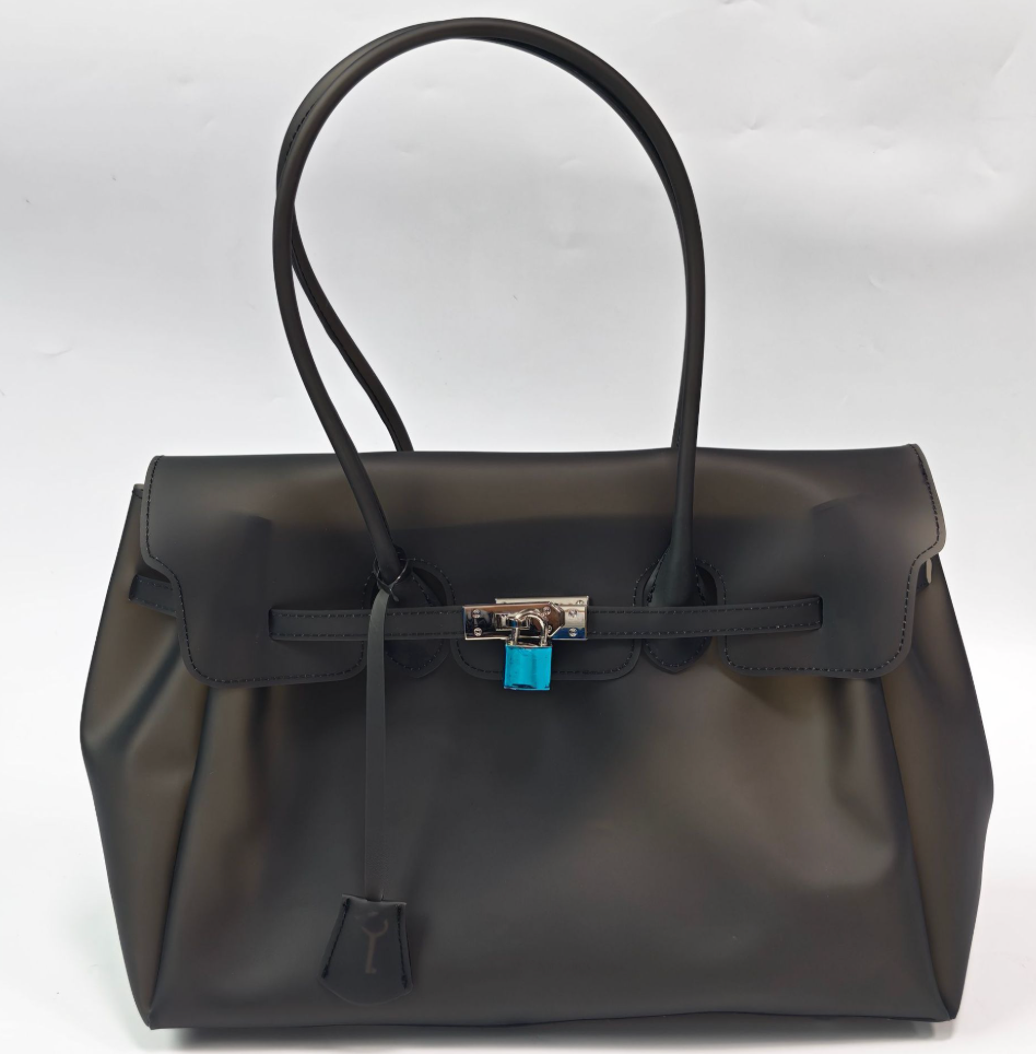 Jelly Firkin Black Tote Bag – TPU Transparent Finish
